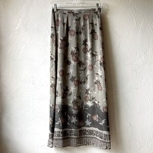 100% Silk Floral Maxi Skirt